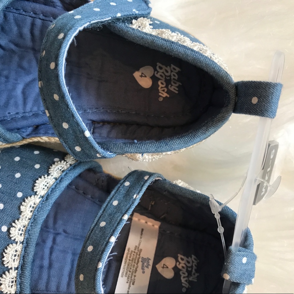 ✨NEW💙Carters OshKosh Toddler Baby Girl Blue Polka Dot Espadrille Sandal Shoes🥿 - Picture 2 of 5